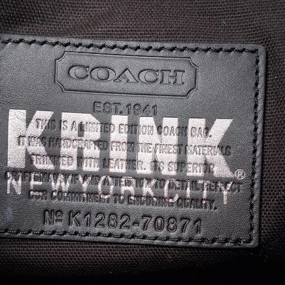 Coach x Krink Drip Paint Blue/Black Tote Bag Women's Rare Large - Picture 2 of 10